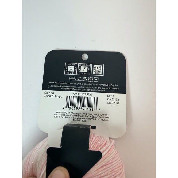 Knit And Crochet KC Yarns Hand Dyed Cotton Blend 437 Yds 100g Candy Pink - Picture 4 of 4